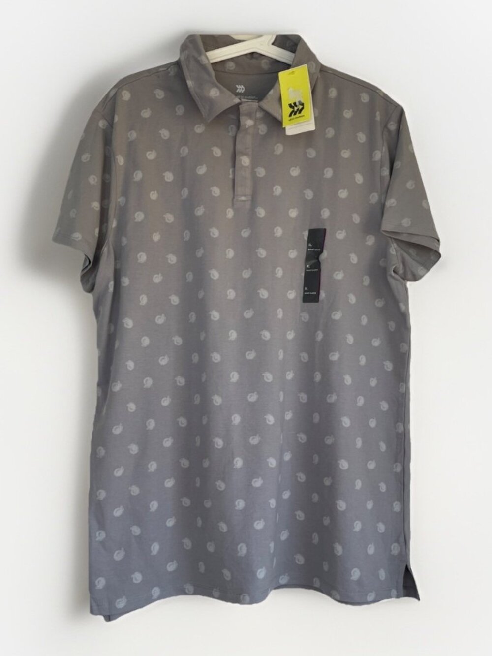 All In Motion Supima Cotton Polo Mens XL Gray UPF 50 moisture wicking quick dry